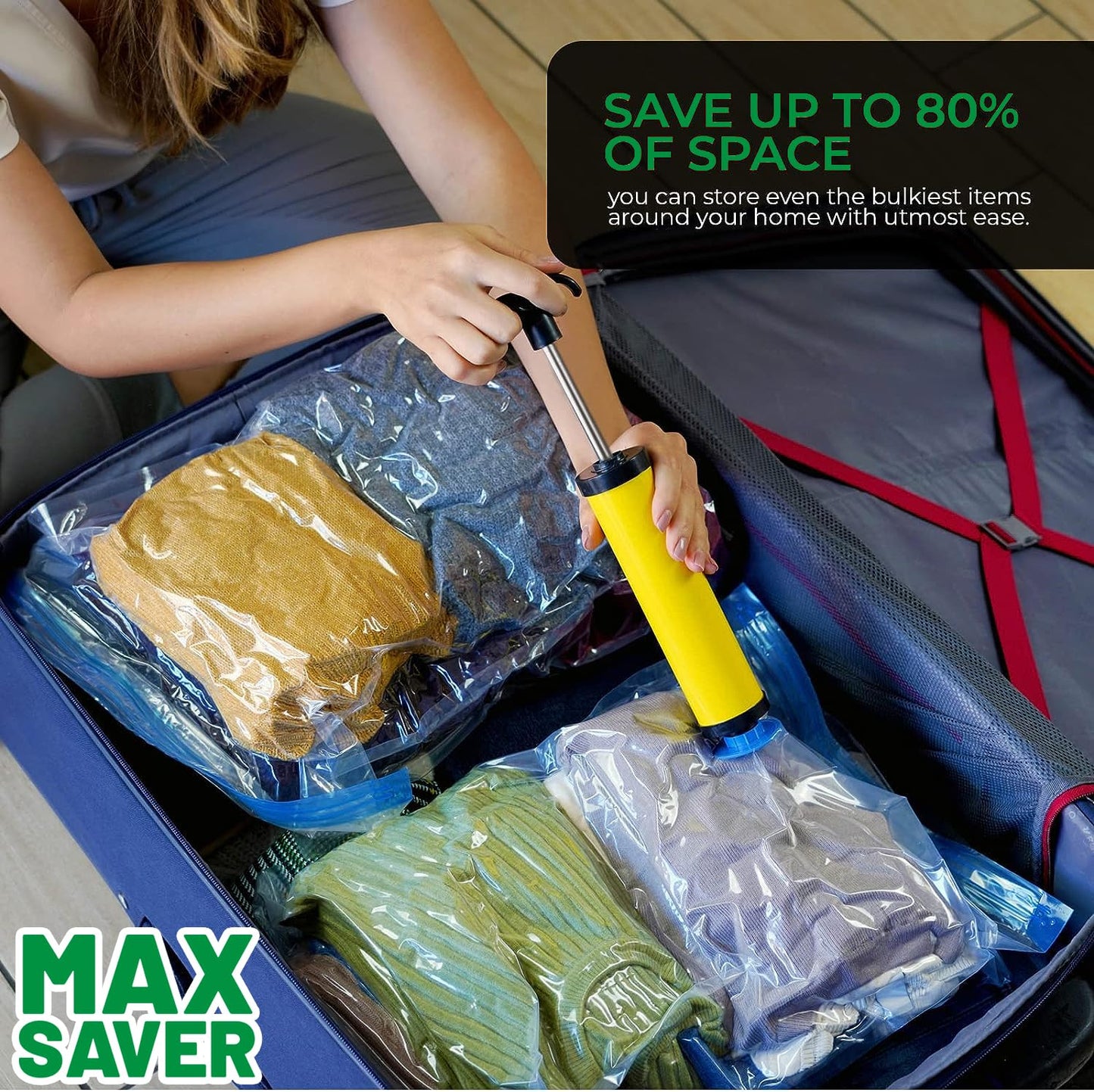 Vacuum Storage Bags - 5 Bags + Hand Pump Included!🔥