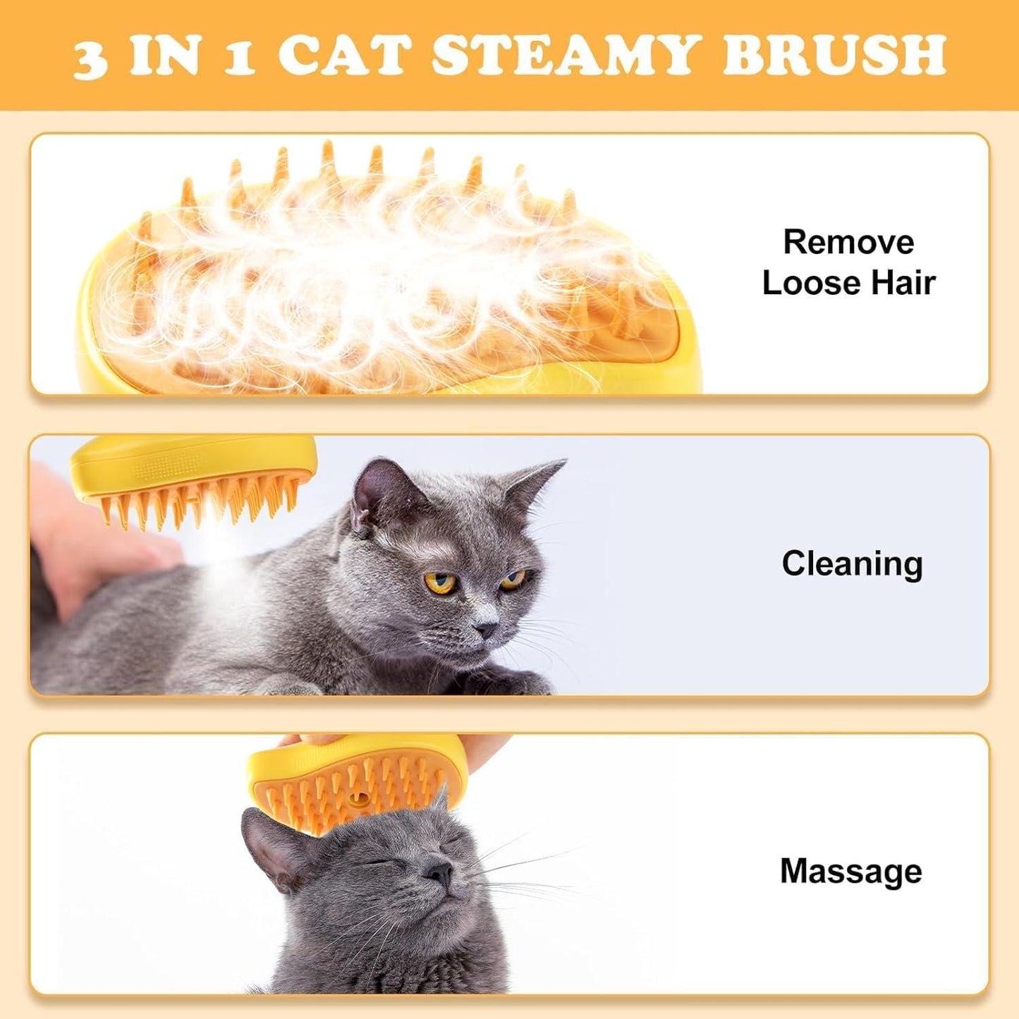 Viral Steam Pet Hairbrush for Dog and Cat!🤩🐾